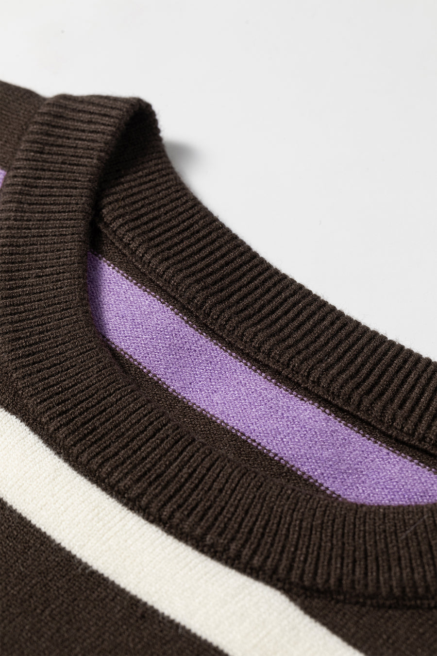 Stripe Embroidered Detail Drop Shoulder Pullover