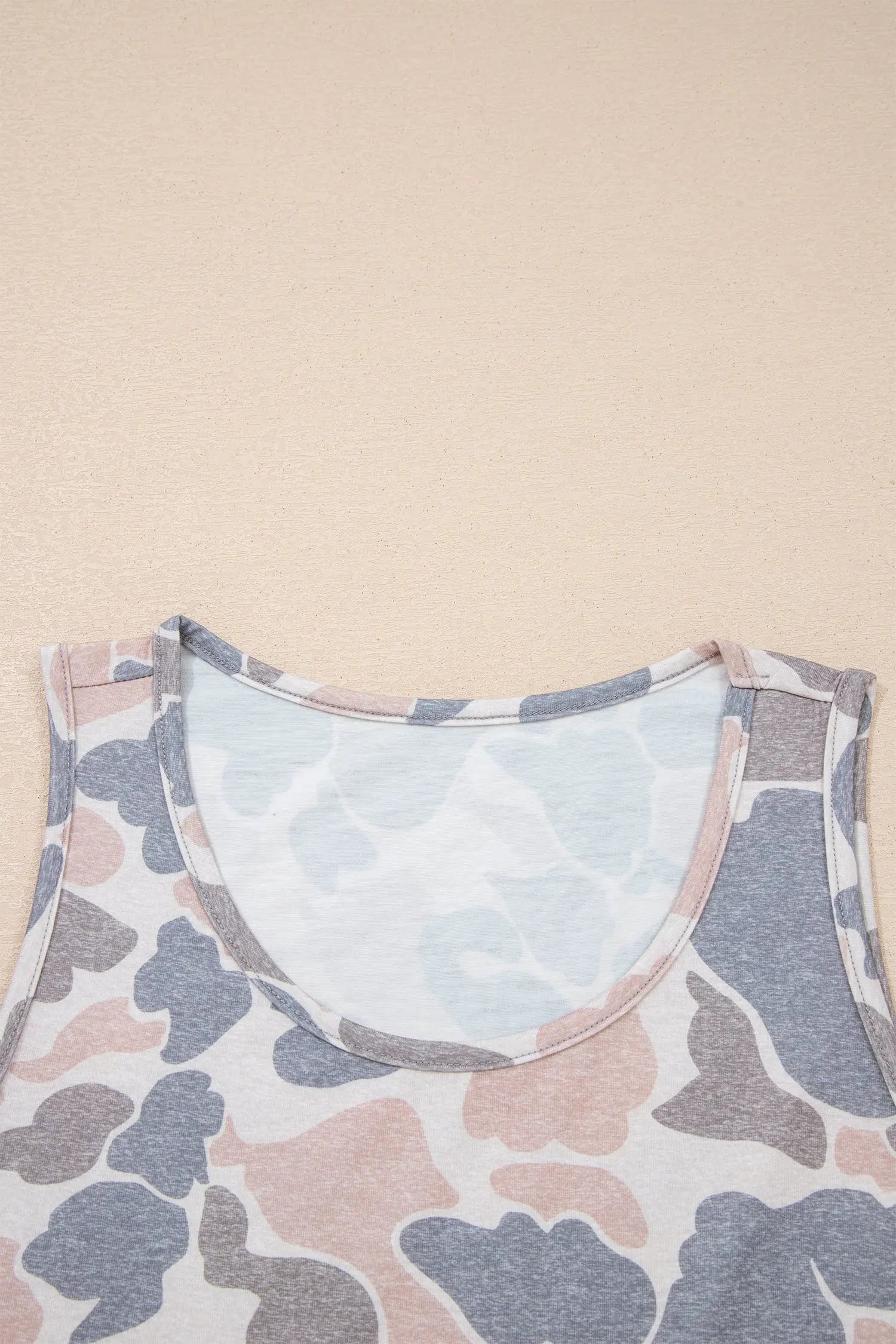 Retro camo print oversized tank top sleeveless women uk | fashionfitz
