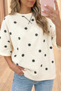 Polka Dot Crossed Seam Detail Oversized Tee Women UK