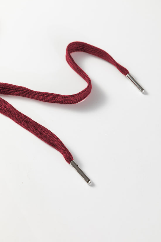 Co-Ord Knitted Wide Leg Jogger - Varsity Stripes Burgundy