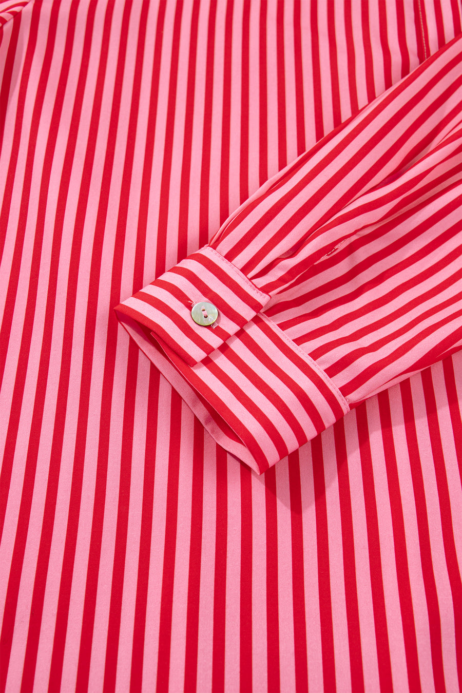 Stripe Button-Up Long Sleeve Shirt with Patch Pocket