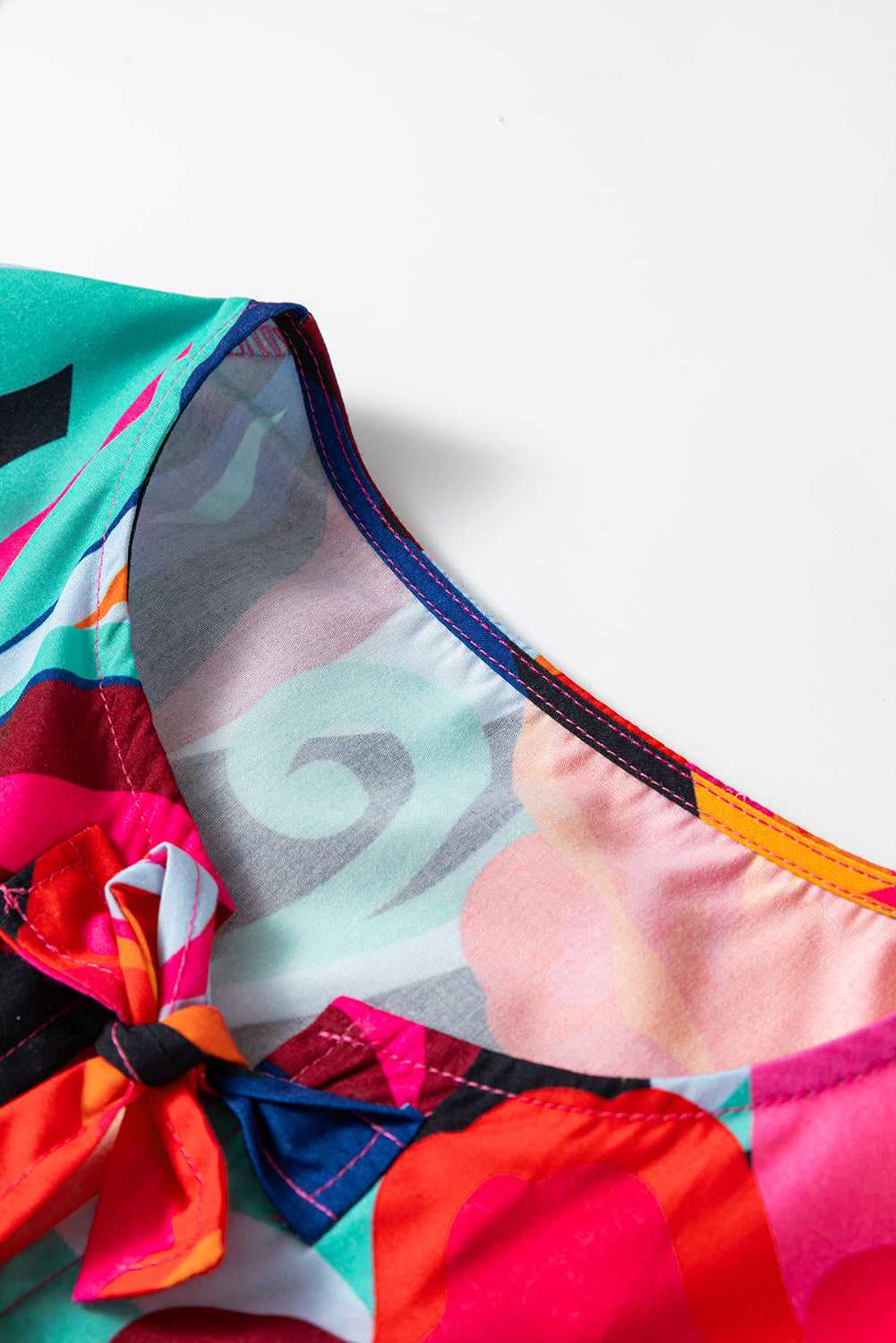 Abstract Floral Babydoll Blouse