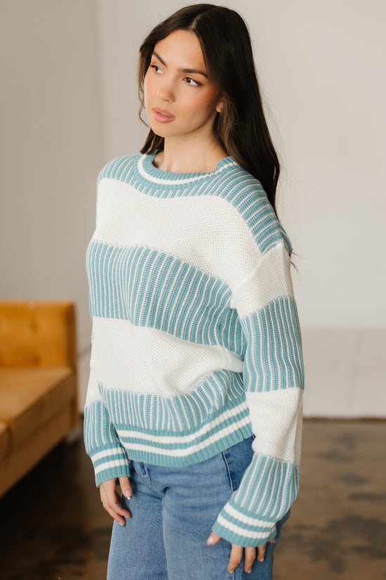 Loose Fit Striped Jumper – Two-Tone