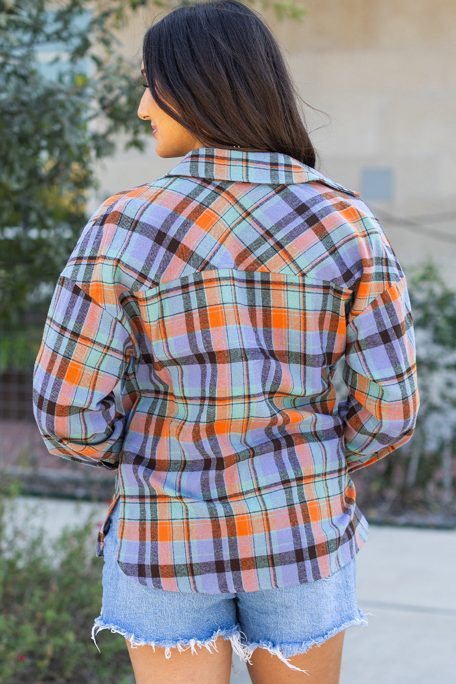Plaid Print Loose Fit Cotton Shirt Women UK | Western