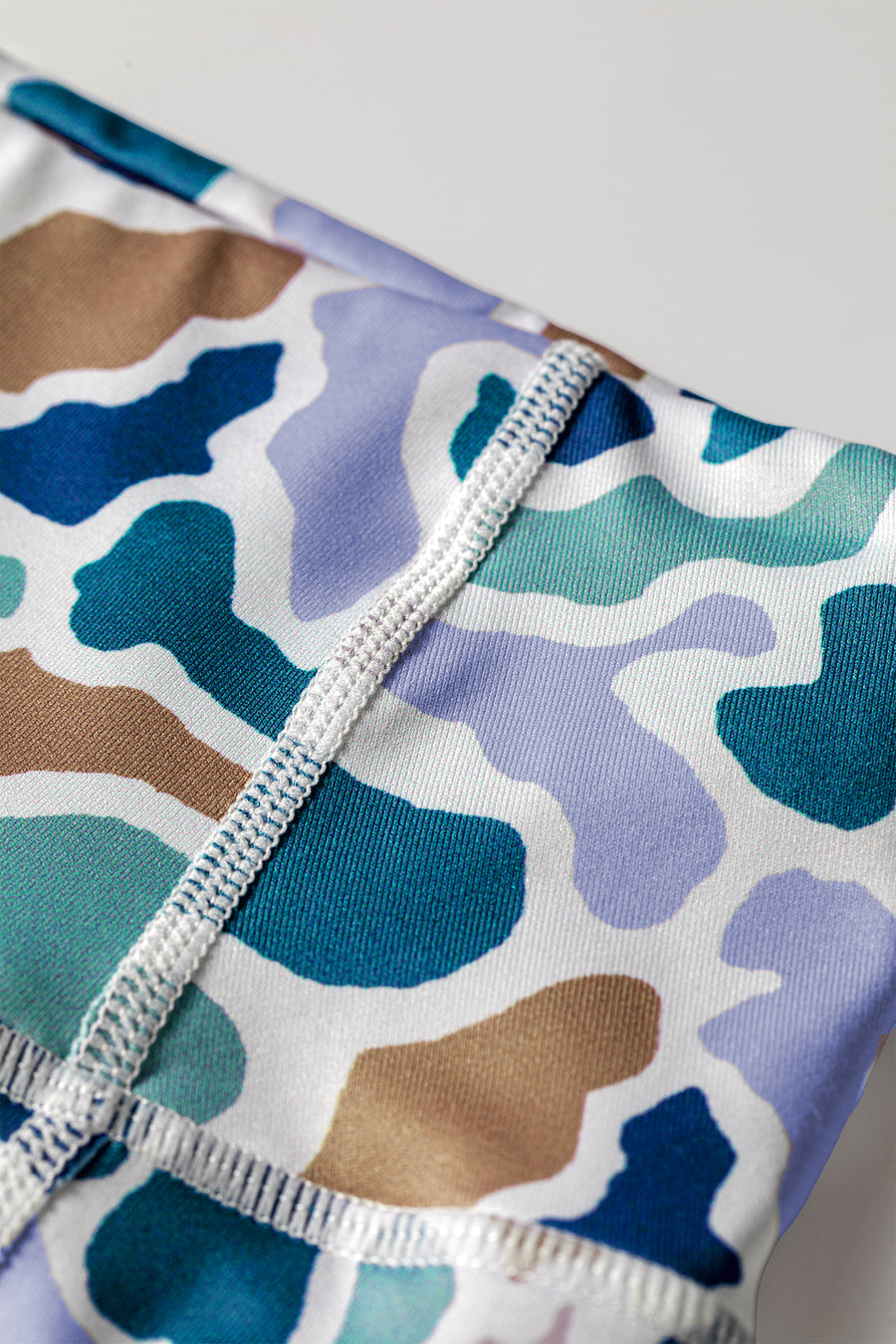 Abstract Camo Print Seam Detail Biker Shorts Women UK