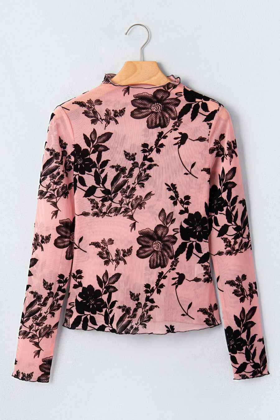 Retro Floral Mesh Long Sleeve Pullover Blouse Women UK — styled outfit look | Fashionfitz UK