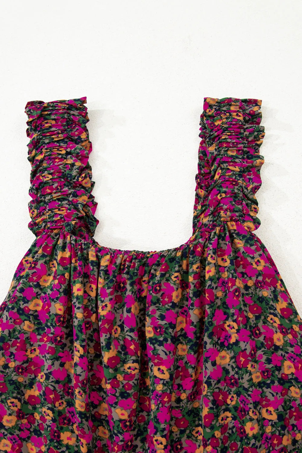Floral Tank Top - Rose Boho Frilled Straps - Fashionfitz