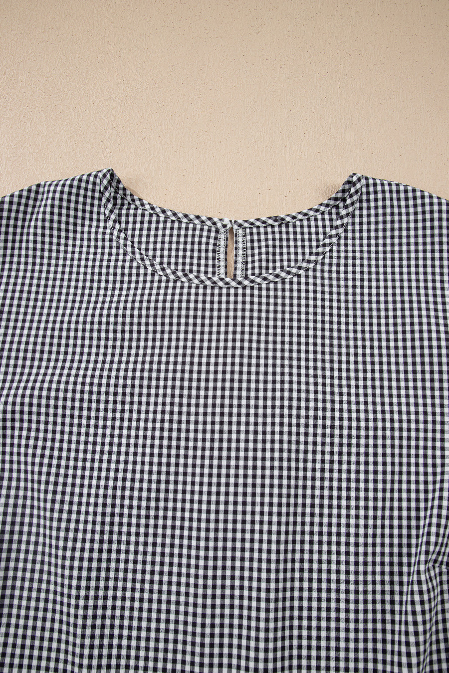 Plaid Bow Decor Bell Sleeve Plus Size Jumper Women UK