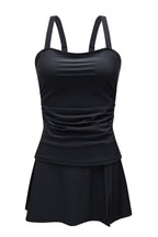 Black Square Neck Tankini Swimsuit