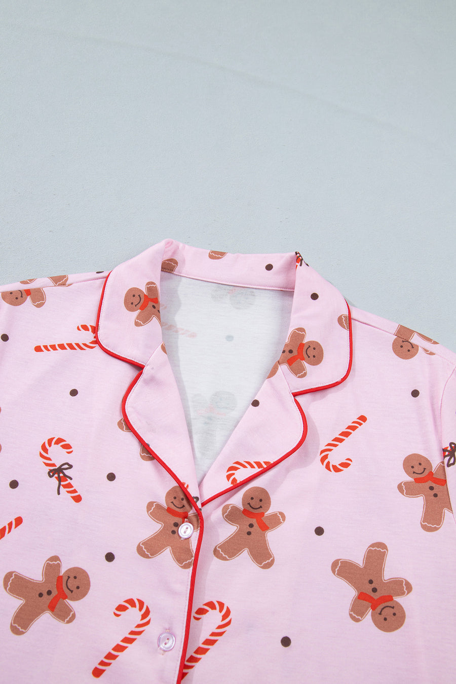 Pink Shell Button Elastic Waist Lounge Set Women UK