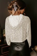 Apricot Sequin Hooded Top - Night Out