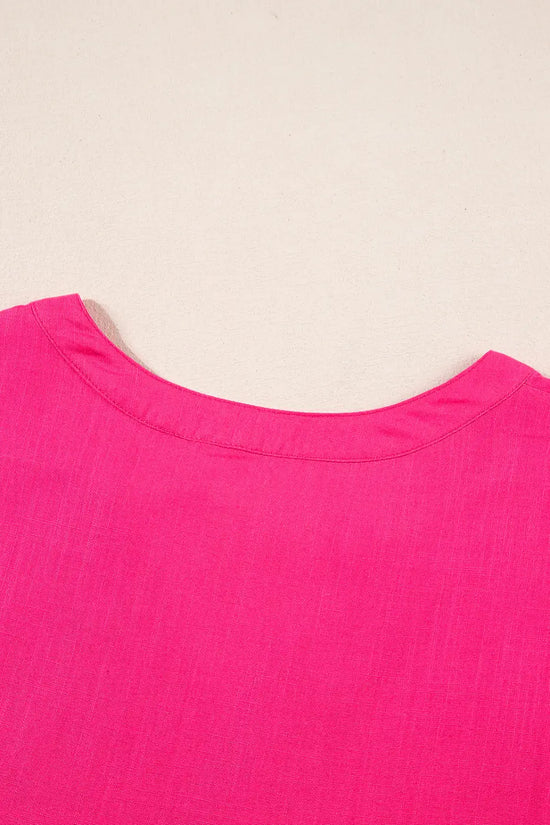 Pink embroidered cotton blouse - tassel tie | fashionfitz