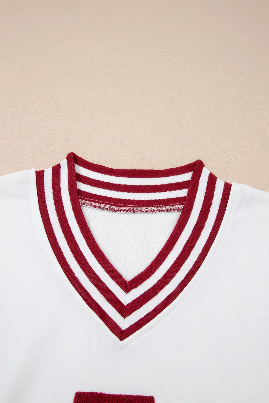 Dark Blue Color Block Flower Embroidered Patch Raglan Tee Women UK