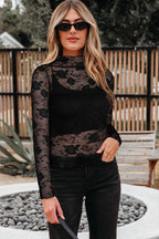 Sheer Floral Lace Top
