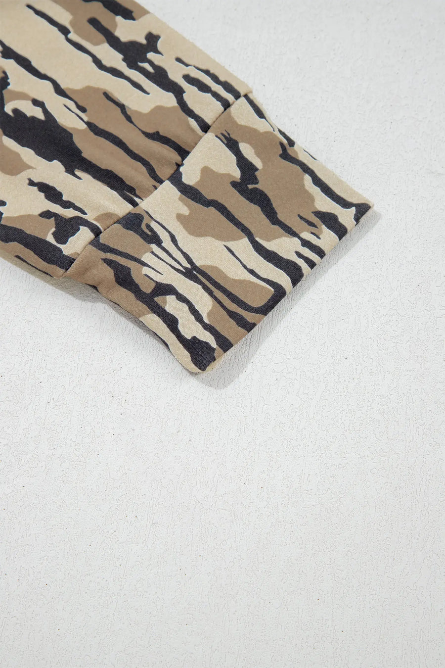 Camo Print Zipper Collar Pullover Sweatshirt Women UK