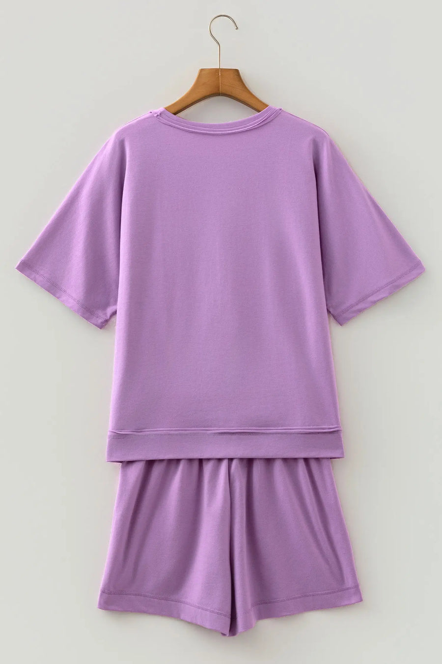 Raw Edge Patch Pocket Oversized Top and Shorts Set Women UK