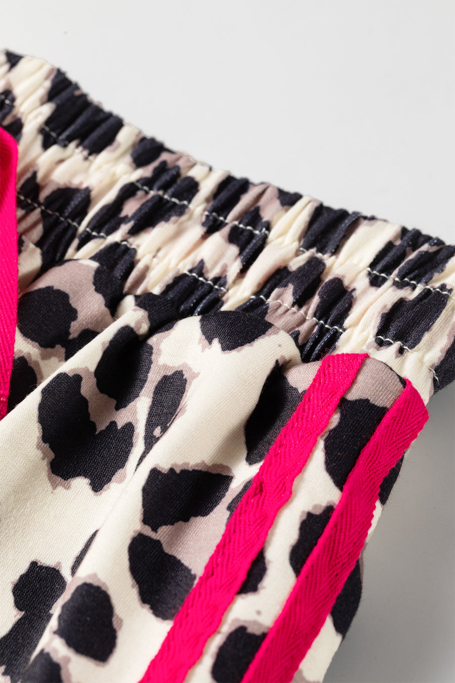 Side Stripe Leopard Wide Leg Trousers Women UK