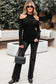 Black Cold Shoulder Choker Neck Sweater