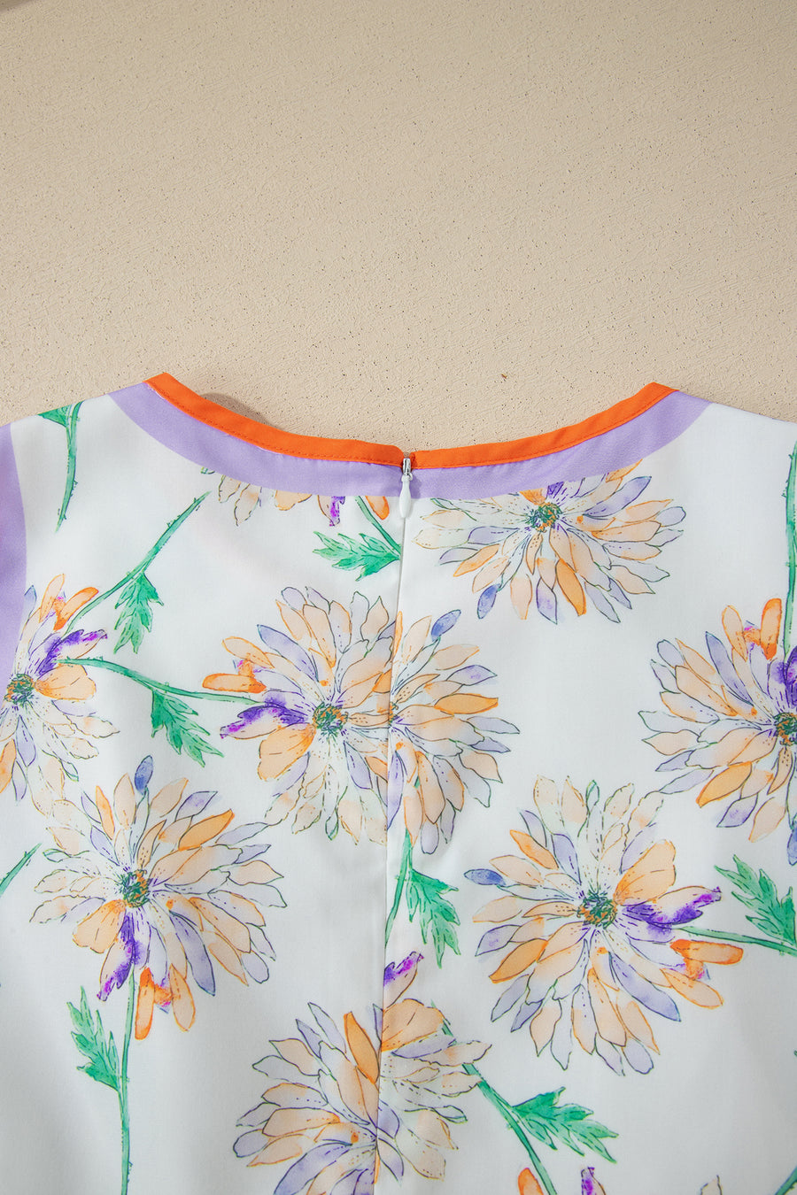 Floral Print Colour Block Belted Maxi Dress Sleeveless Side Pockets — angled view | Fashionfitz UK