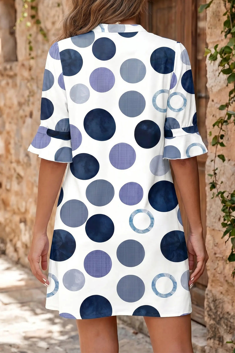 Polka Dot Flounced Half Sleeve Mini Dress Women UK — side view | Fashionfitz UK