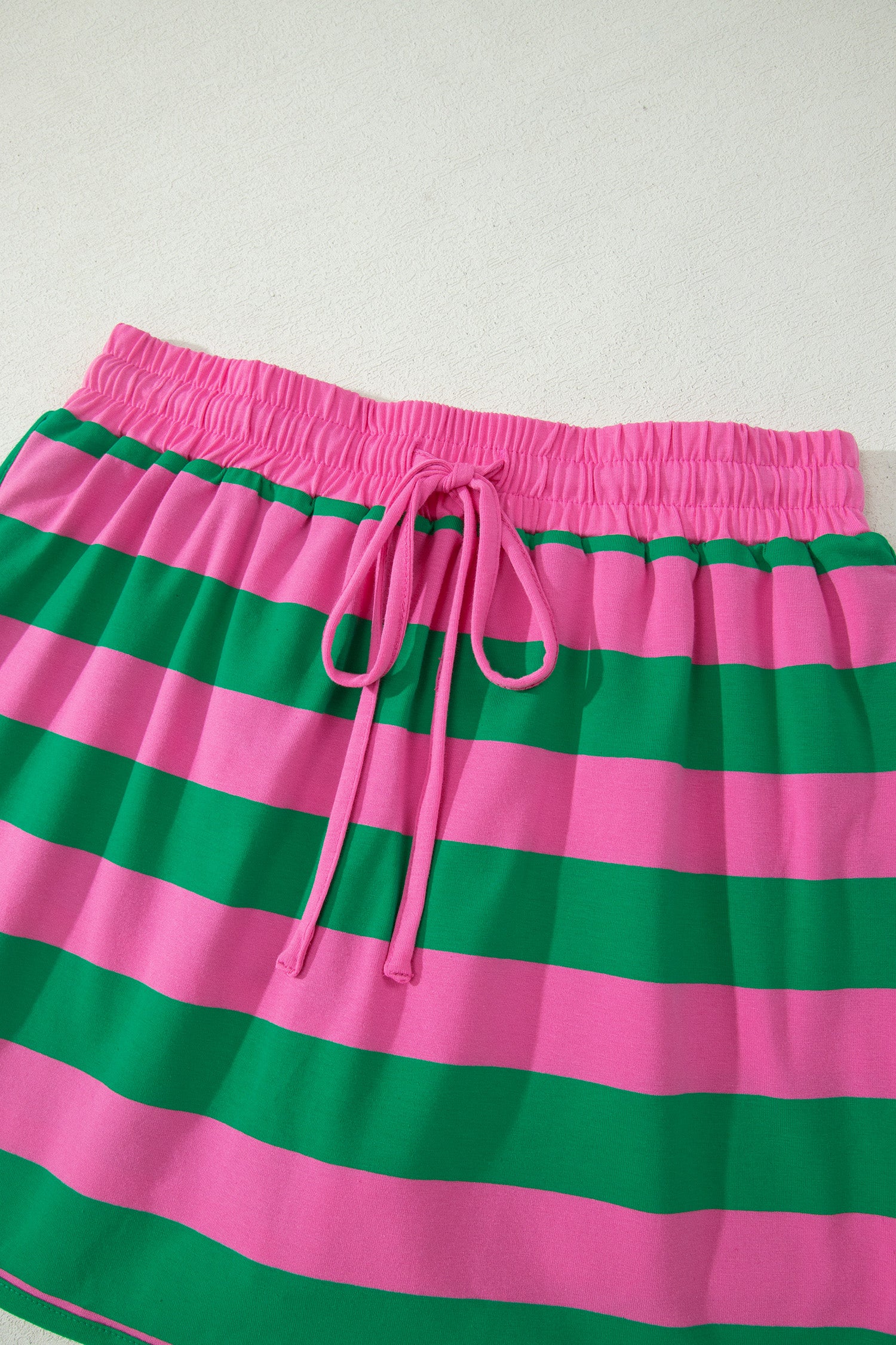 Yellow Stripe Dolman Tee & Drawstring Skort Athletic Set Women UK