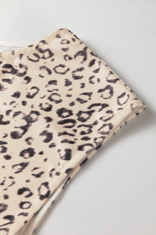 Apricot Leopard Knit Tank Top