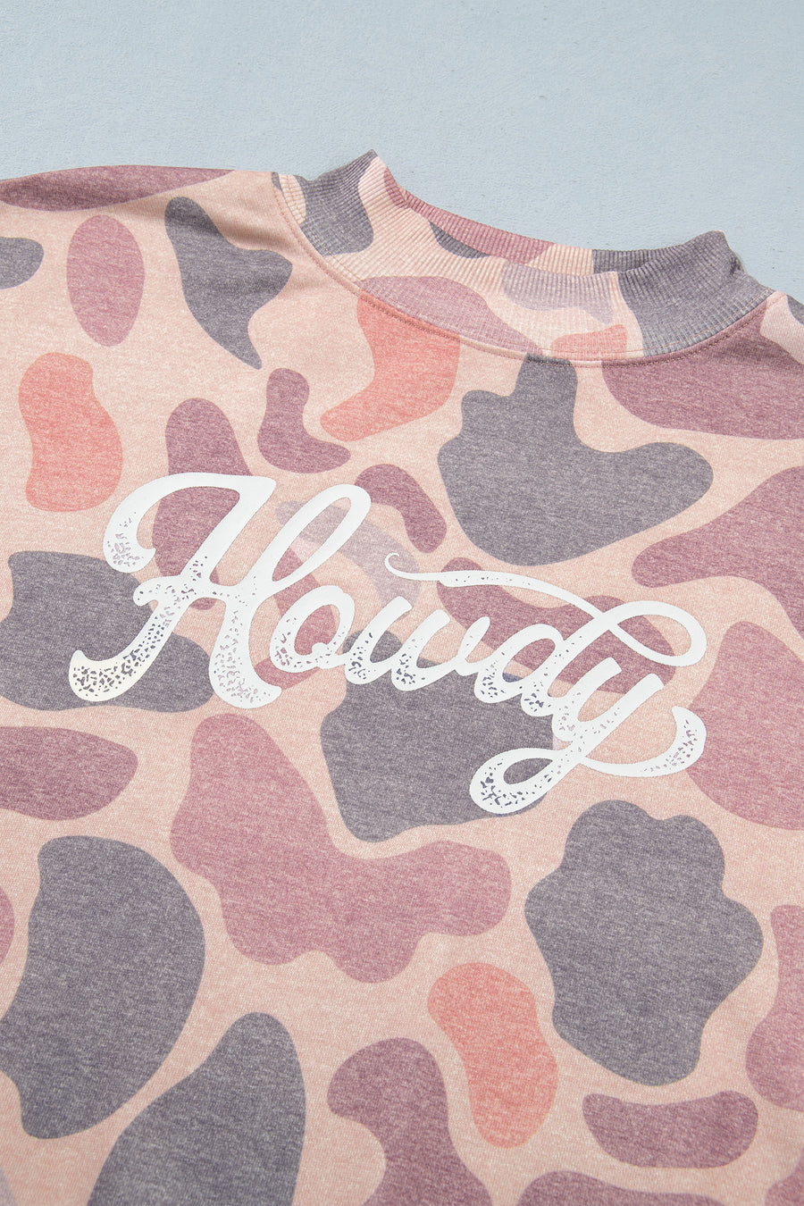Camo Print Baggy Mock Neck Pullover Sweatshirt Women UK