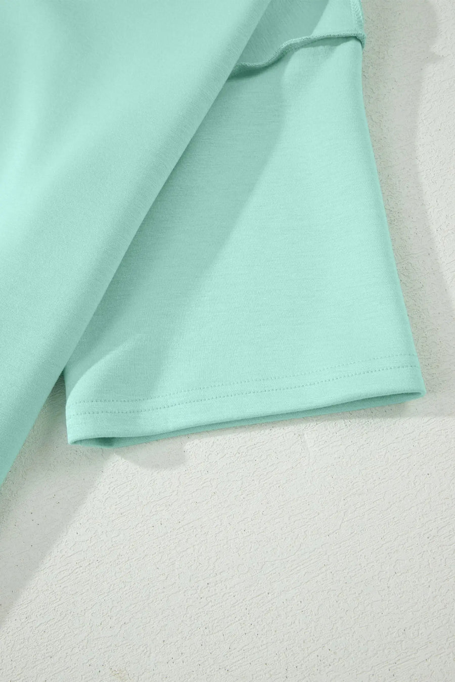 Exposed seam mock neck oversized tee shorts two piece set pockets outfit sets