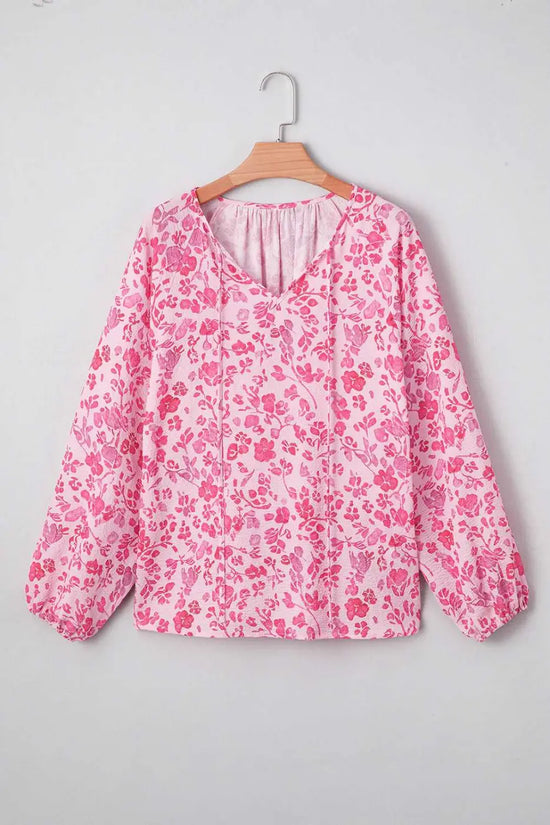 Pink floral lightweight blouse blouses