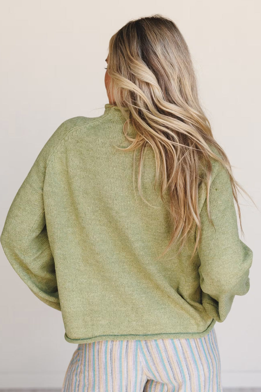 Fish Knit Oversized Round Neck Sweater