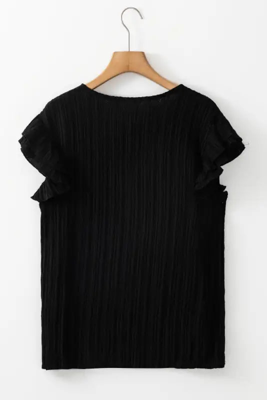 Ebony wave v-neck blouse - blouses