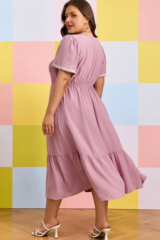 Curve swiss dot smocked midi dress dresses
