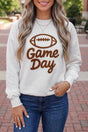 Game day rugby pattern crewneck sweatshirt front view — Fashionfitz UK