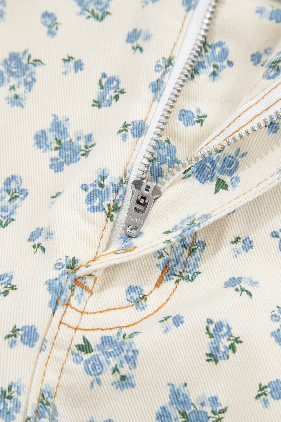 Grommet Knot Waist Floral Barrel Leg Jeans