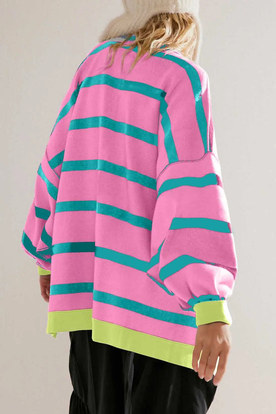 Urban stripe loose cardigan cardigans