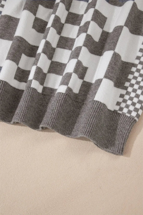Smoky plaid soft knit jumper sweaters
