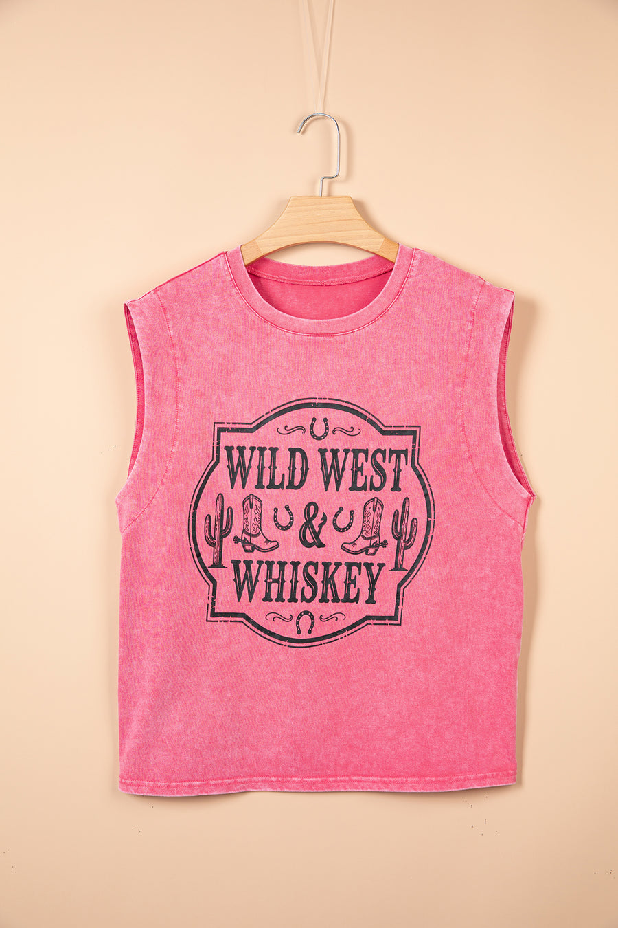 Bonbon Wild West Whiskey Print Sleeveless Muscle Top Women UK