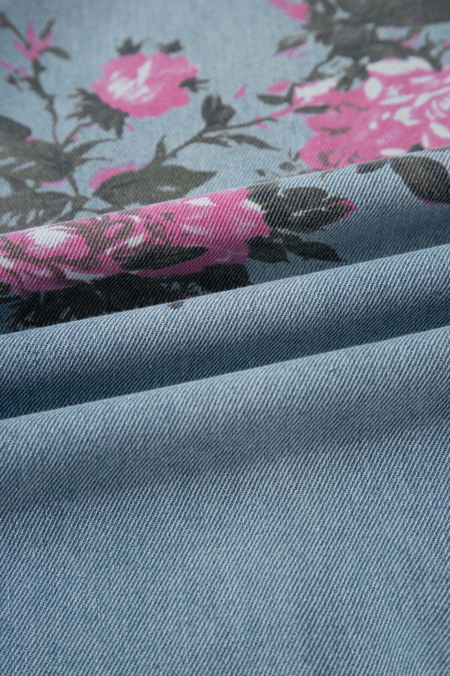 Garden Floral Print Low Rise Bootcut Denim Jeans