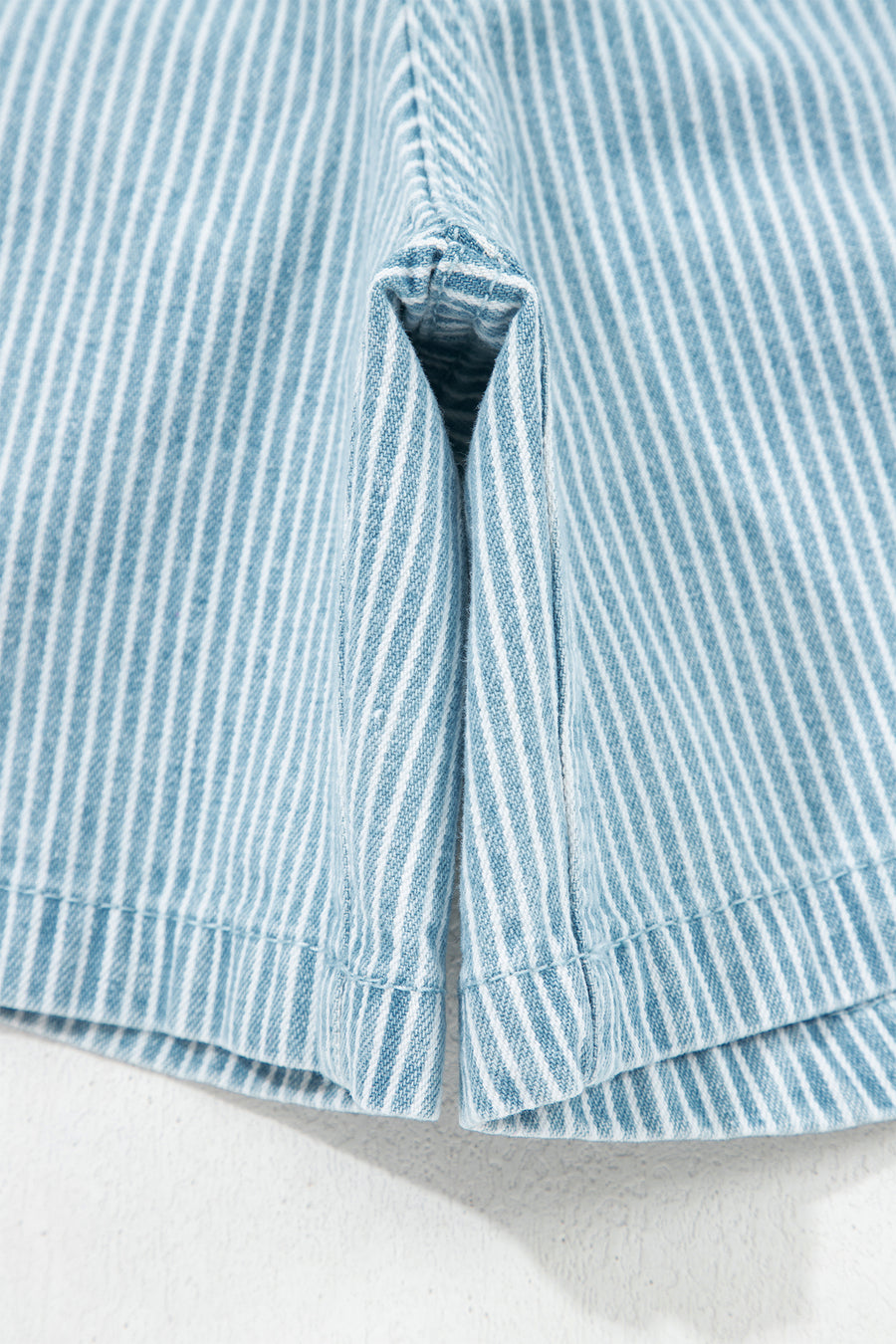 Stripe Plus Size Denim Shorts Women UK | Drawstring
