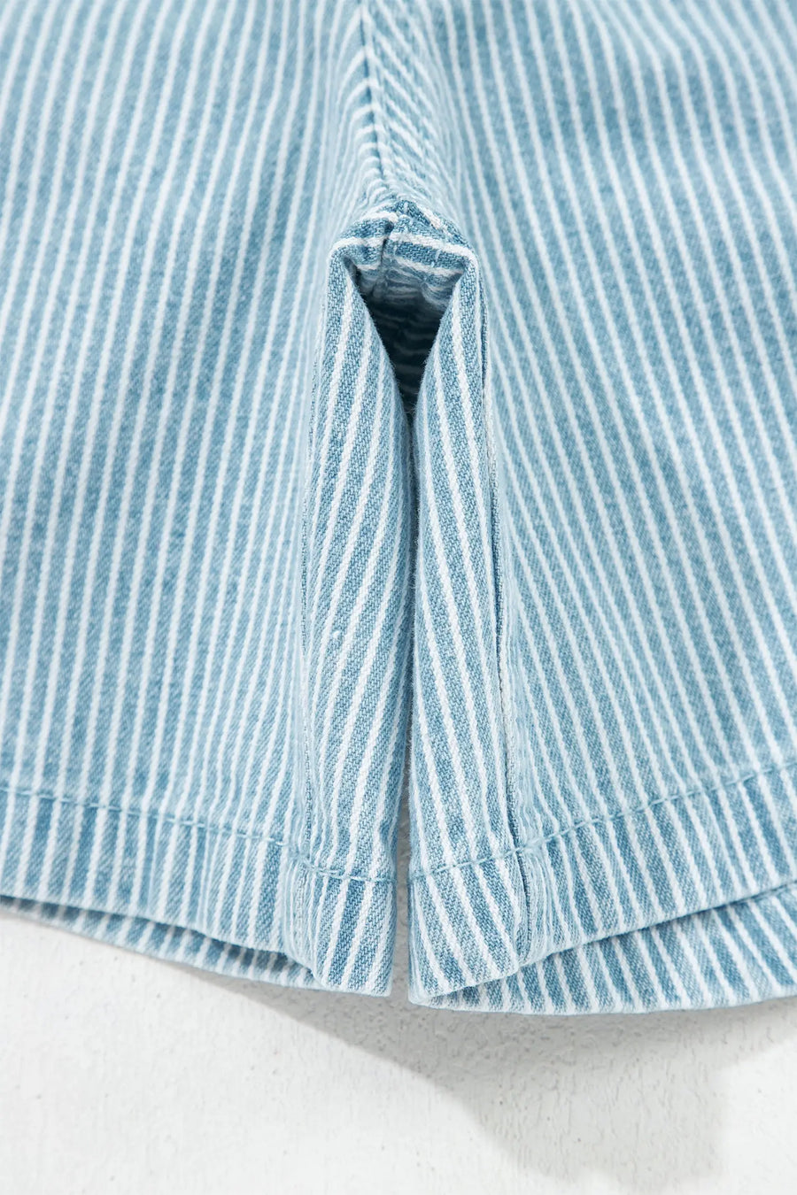 Stripe Plus Size Denim Shorts Women UK | Drawstring