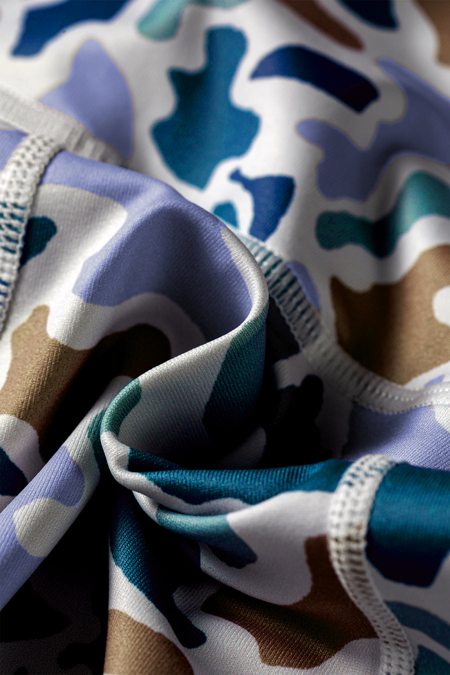 Abstract Camo Print Seam Detail Biker Shorts Women UK