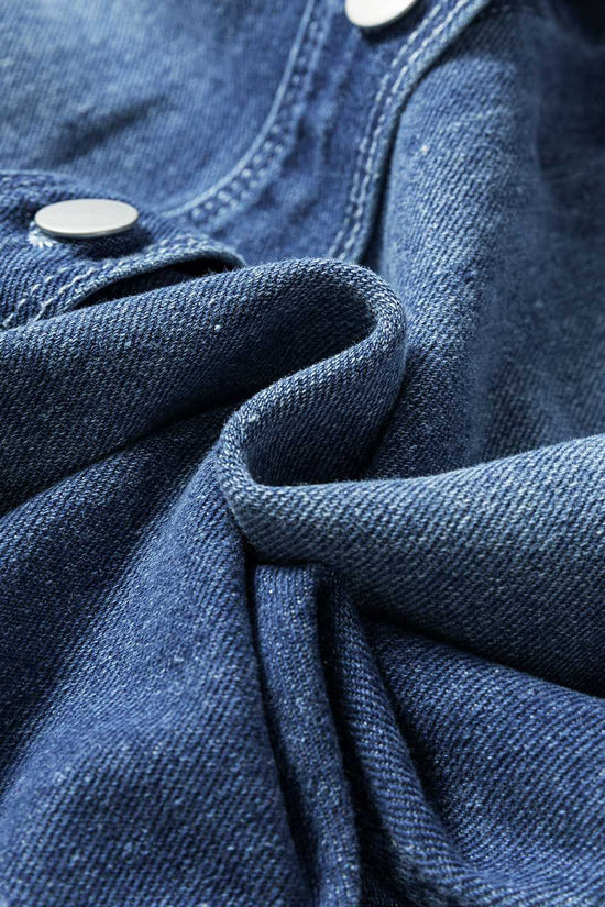 Light Wash Frayed Denim Duster