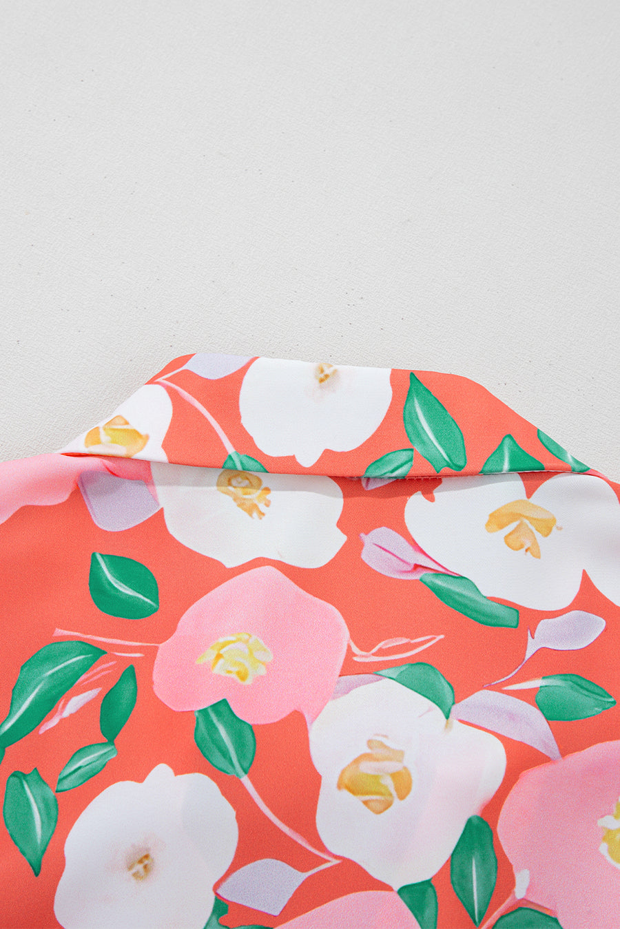 Salmon Floral Contrast Striped Polo Collar T-Shirt Dress Women UK