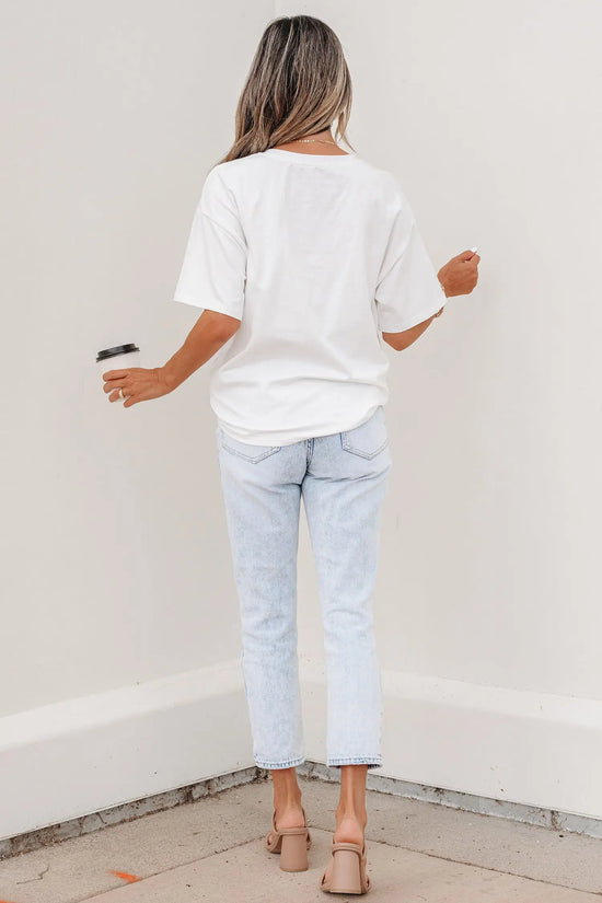 Colour block patch pocket short sleeve top round neck tunic relaxed fit tunics