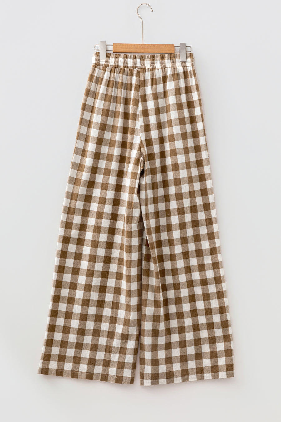 Gingham Wide Leg Trousers Women UK — fabric texture detail | Fashionfitz UK