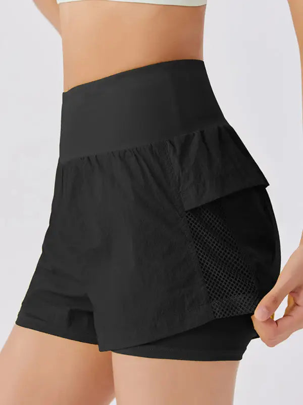 Effortless cute sports shorts - black / s