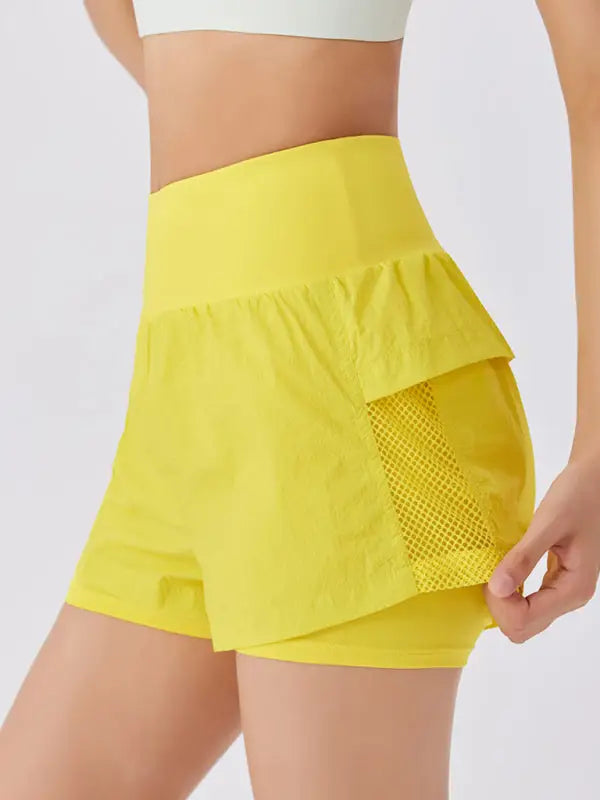 Effortless cute sports shorts - yellow / s