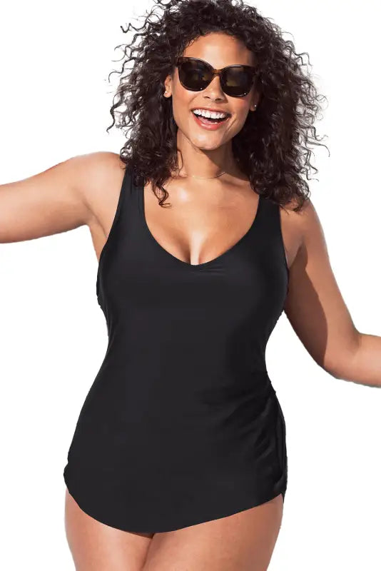 Elegant black swimsuit - plus size