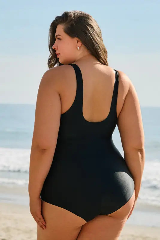 Elegant black swimsuit - plus size by fashionfitz