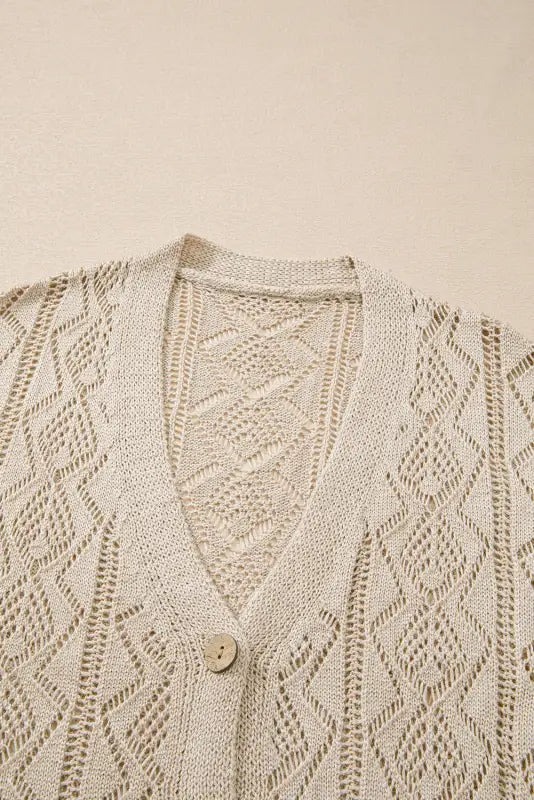 Elegant eggshell cable cardigan | women’s cardigans